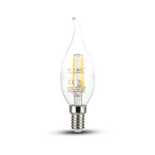 V-TAC LED žiarovka E14 C37 4W 2700K filament stmievateľná s chvostom