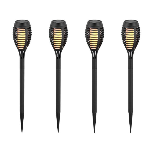 V-TAC LED svietidlo fakľa solárne - balenie 4ks