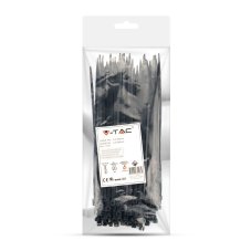 V-TAC sťahovacie pásky 3,5 x 200mm čierne - balenie 100 ks