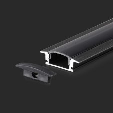 V-TAC hliníkový profil pre LED pásy 2000x24,7x7mm čierny zapustený - 2m