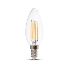 V-TAC LED žiarovka E14 C37 4W teplá biela filament