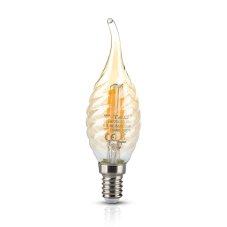 V-TAC LED žiarovka E14 C37 4W 2200K filament amber twist