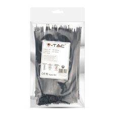 V-TAC sťahovacie pásky 3,5 x 150mm čierne - balenie 100 ks