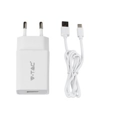 V-TAC nabíjačka USB biela + USB-C kábel