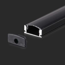 V-TAC hliníkový profil pre LED pásy 2000x17,4x7mm čierny povrchový - 2m
