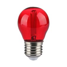 V-TAC LED žiarovka E27 G45 2W červená filament
