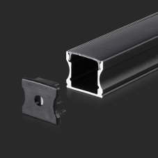 V-TAC hliníkový profil pre LED pásy 2000x17,2x14,4mm čierny povrchový - 2m