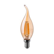 V-TAC LED žiarovka E14 C37 4W 2200K filament amber s chvostom