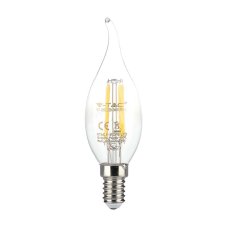 V-TAC LED žiarovka E14 C37 4W teplá biela "s chvostom"