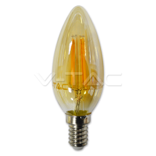 V-TAC LED žiarovka E14 C37 4W teplá biela filament amber