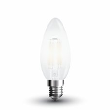 V-TAC LED žiarovka E14 C37 4W teplá biela filament frost
