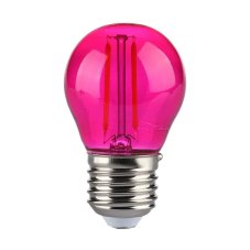 V-TAC LED žiarovka E27 G45 2W ružová filament