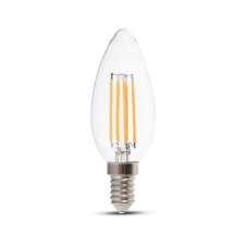 V-TAC LED žiarovka E14 C37 6W teplá biela filament