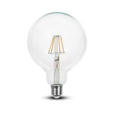 V-TAC LED žiarovka E27 G125 4W teplá biela filament frost stmievateľná